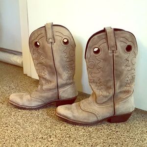 Size 10 AUTHENTIC LEATHER man-made cowboy boots